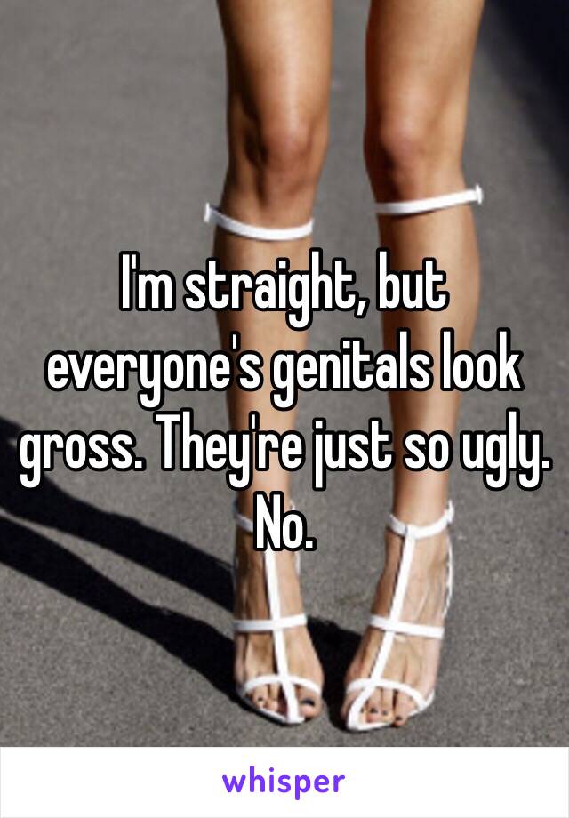 I'm straight, but everyone's genitals look gross. They're just so ugly. No.