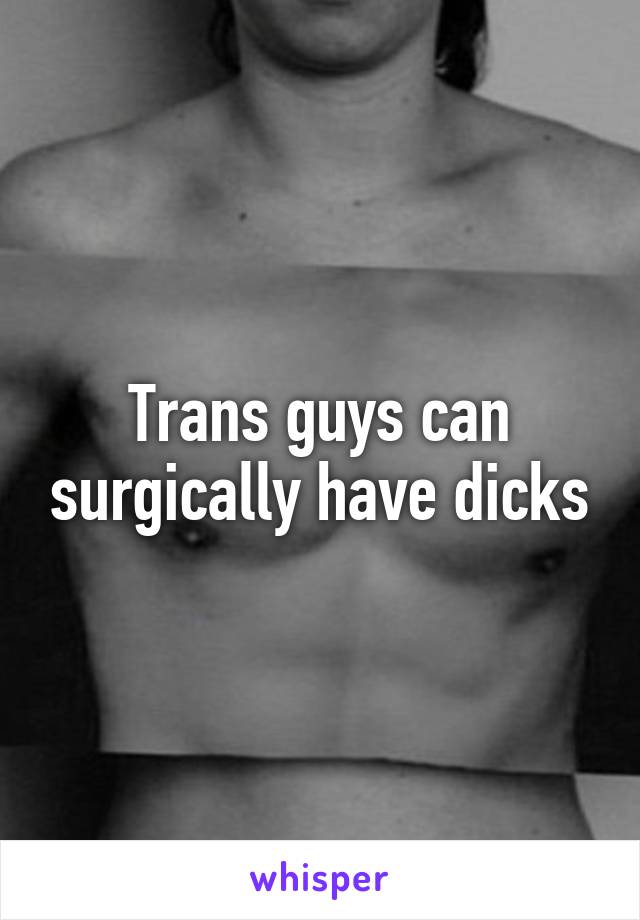 Trans guys can surgically have dicks