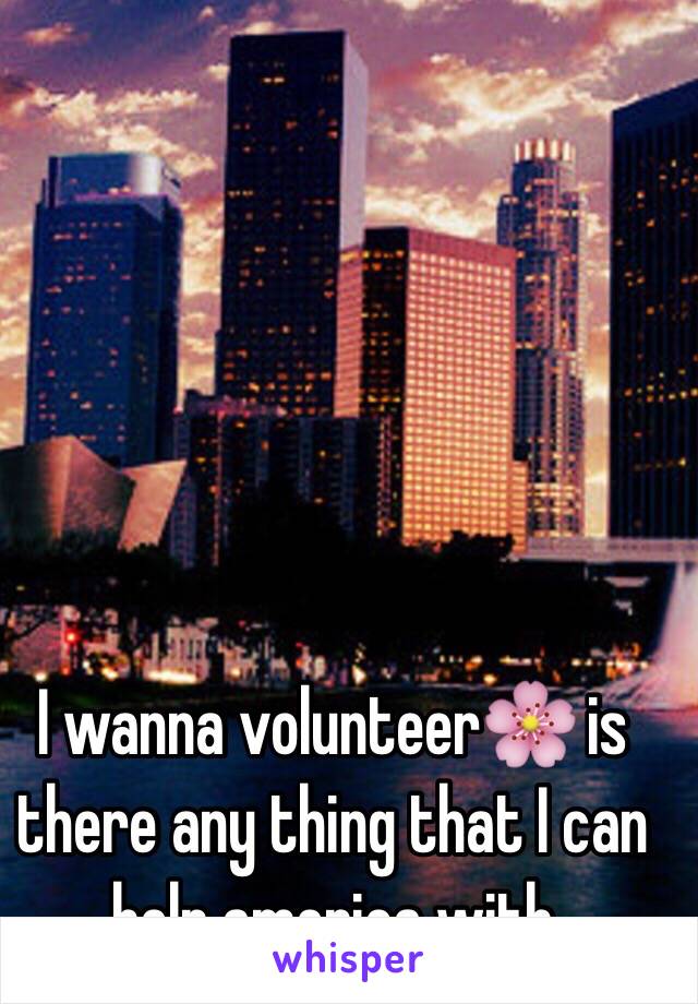 I wanna volunteer🌸 is there any thing that I can help america with 