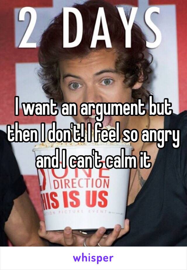 I want an argument but then I don't! I feel so angry and I can't calm it 