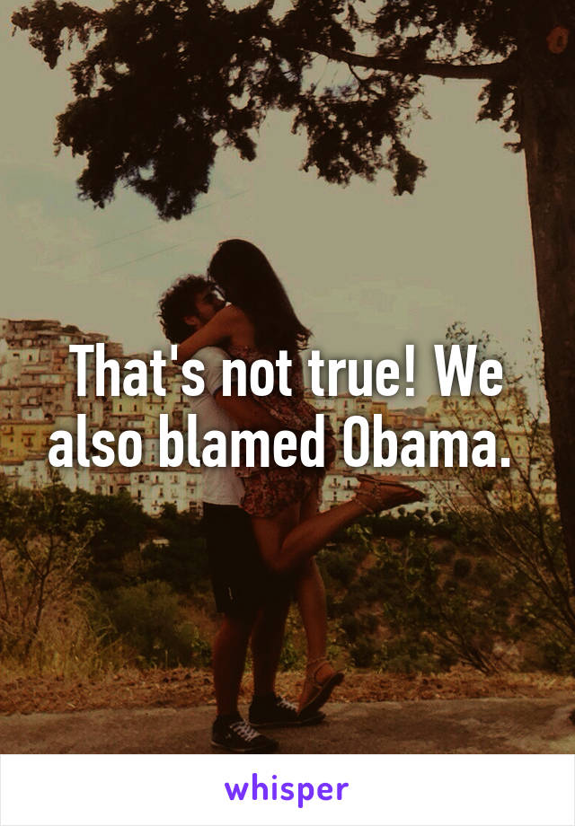 That's not true! We also blamed Obama. 