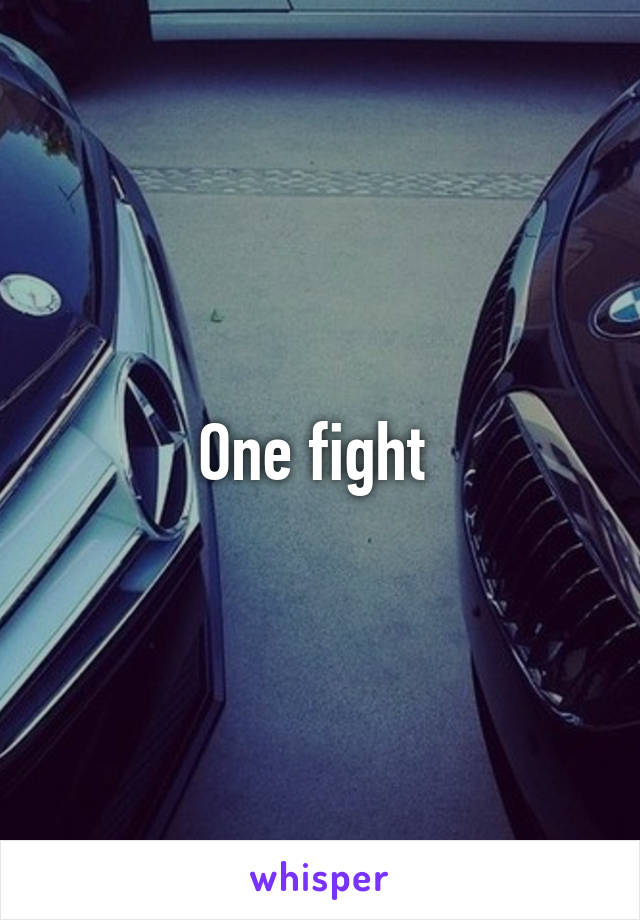 One fight 