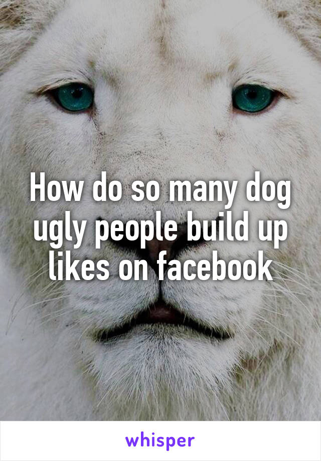 How do so many dog ugly people build up likes on facebook