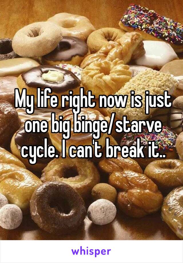 My life right now is just one big binge/starve cycle. I can't break it..