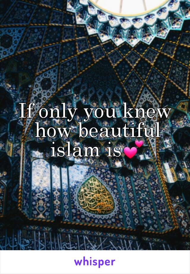 If only you knew how beautiful islam is💕