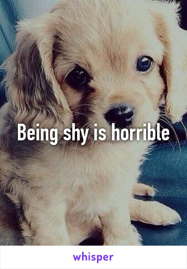 Being shy is horrible