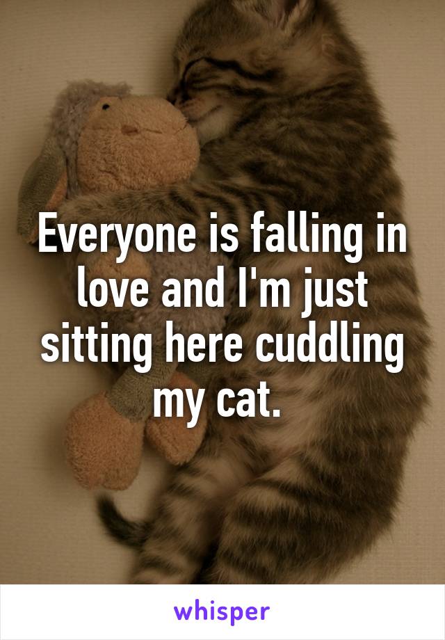 Everyone is falling in love and I'm just sitting here cuddling my cat. 