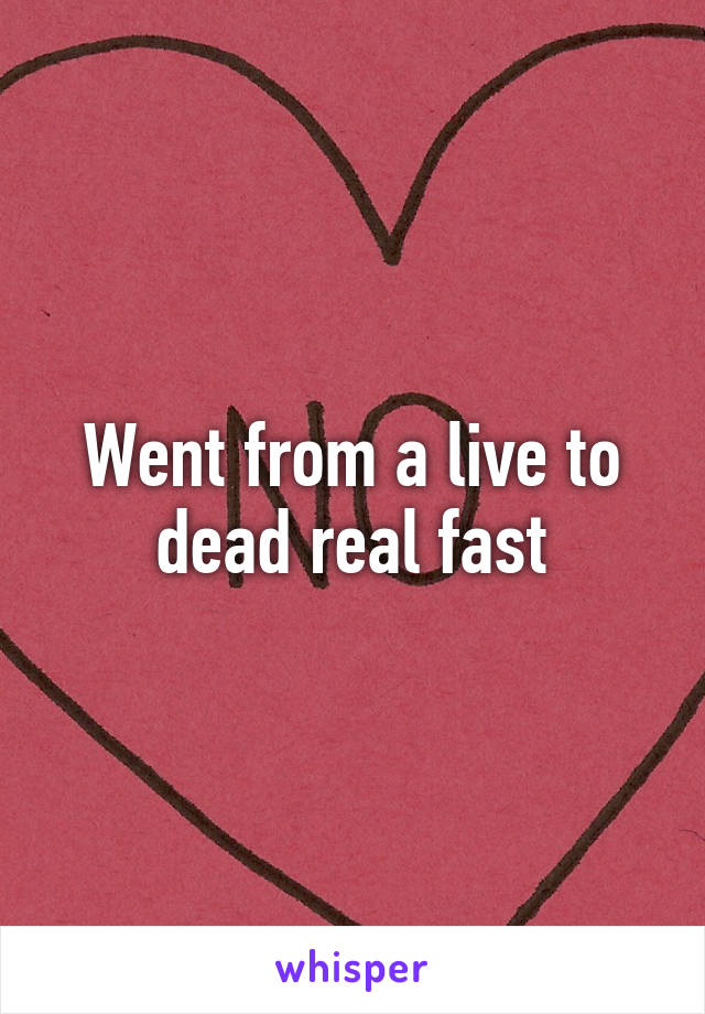 Went from a live to dead real fast