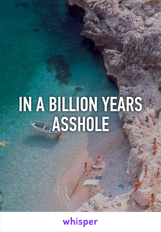 IN A BILLION YEARS ASSHOLE