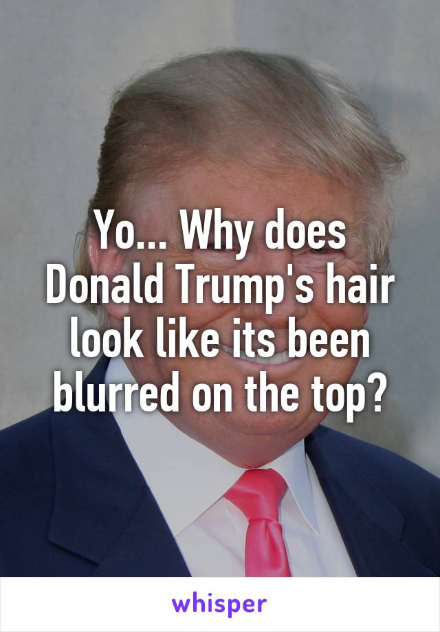 Yo... Why does Donald Trump's hair look like its been blurred on the top?