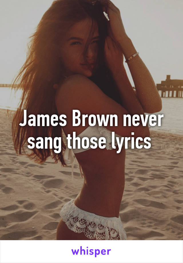 James Brown never sang those lyrics 