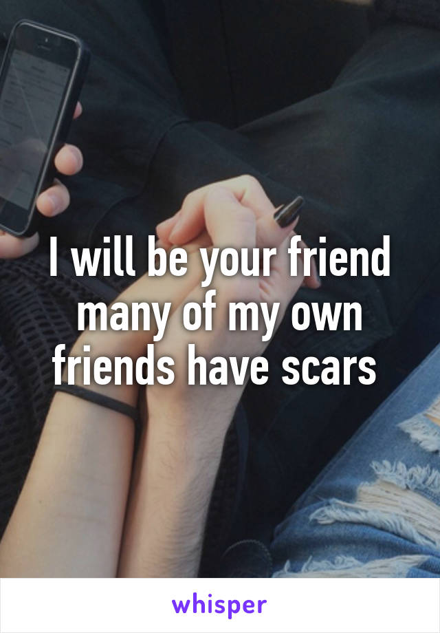 I will be your friend many of my own friends have scars 