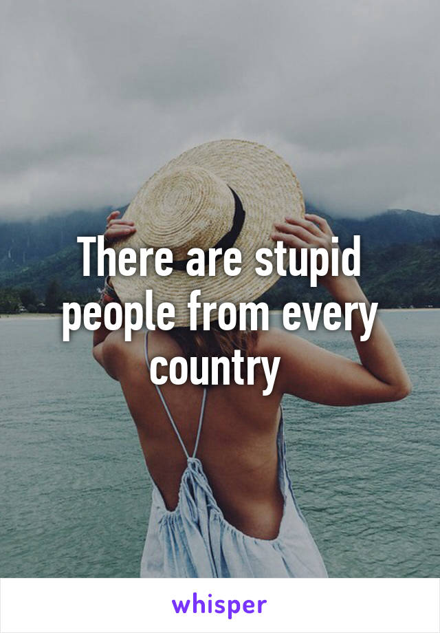 There are stupid people from every country 