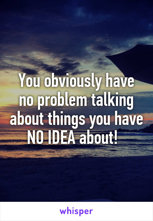 You obviously have no problem talking about things you have NO IDEA about!  
