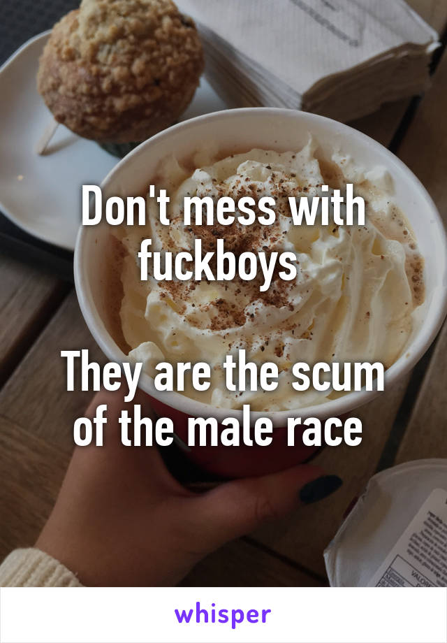 Don't mess with fuckboys 

They are the scum of the male race 