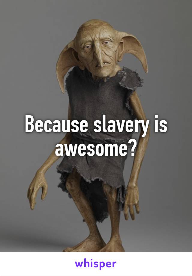 Because slavery is awesome?