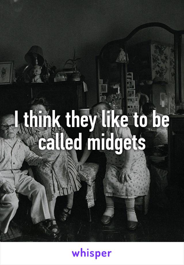 I think they like to be called midgets