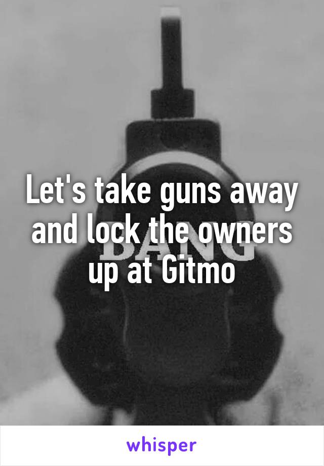 Let's take guns away and lock the owners up at Gitmo