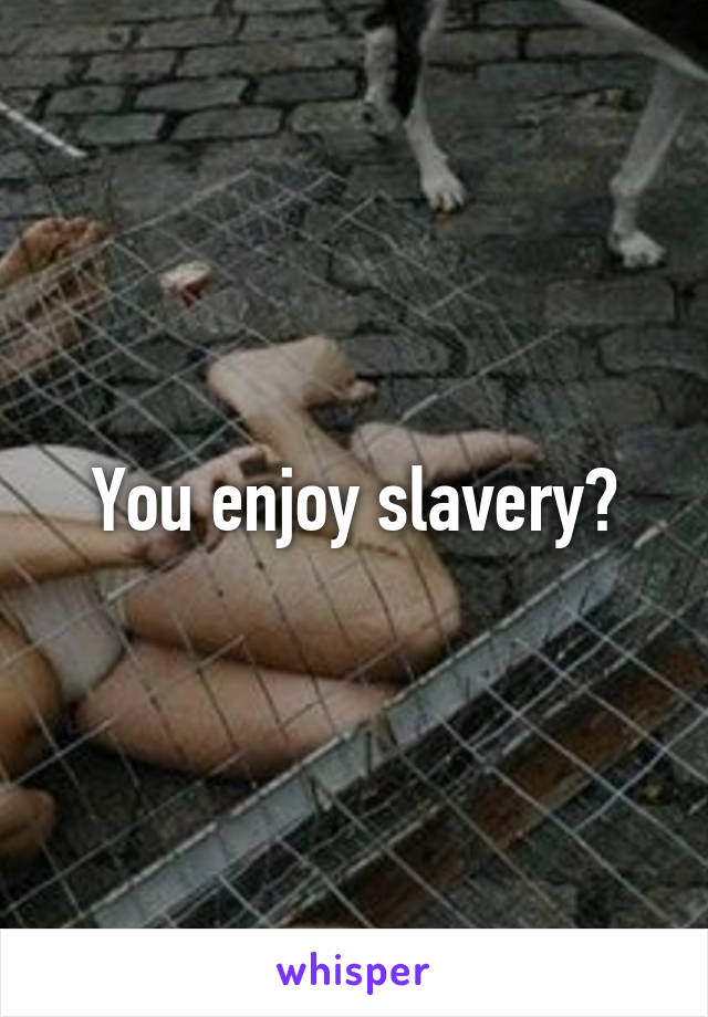 You enjoy slavery?