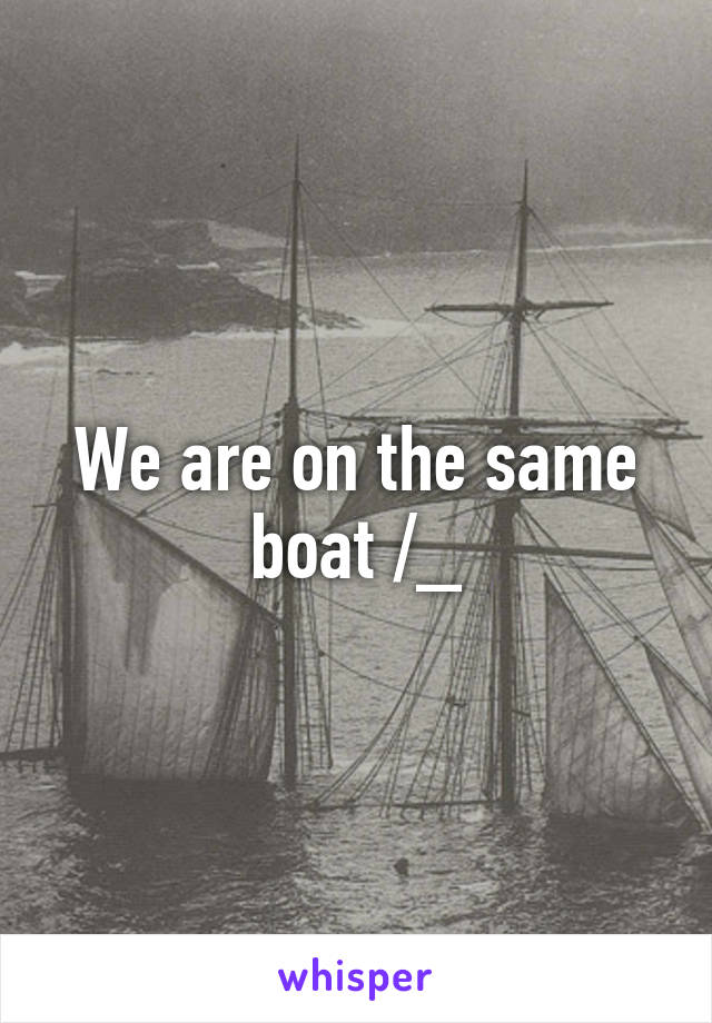 We are on the same boat /_\