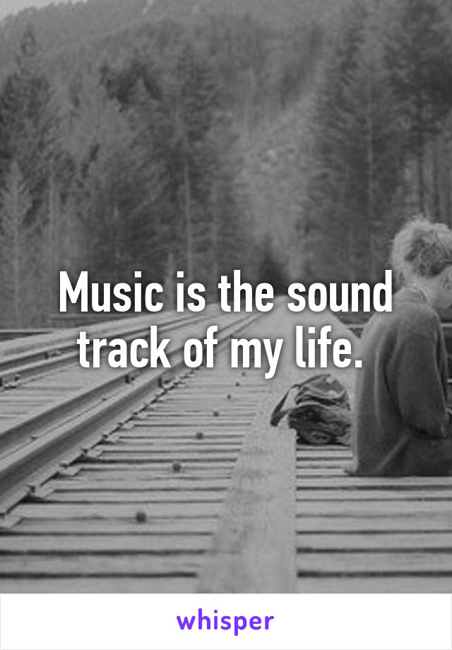 Music is the sound track of my life. 