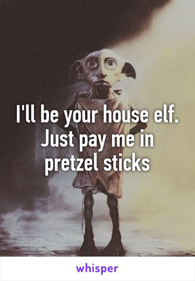 I'll be your house elf. Just pay me in pretzel sticks