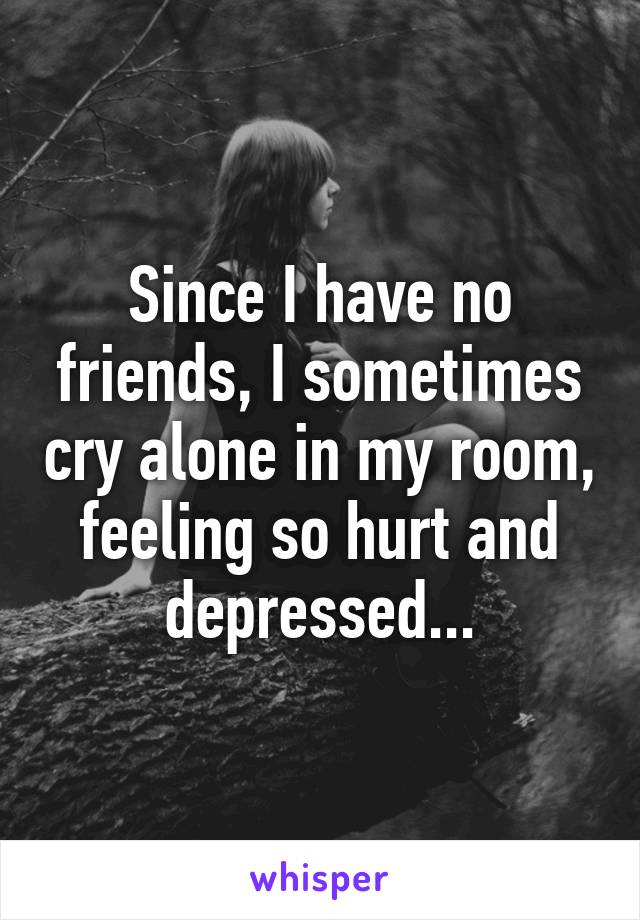 Since I have no friends, I sometimes cry alone in my room, feeling so hurt and depressed...
