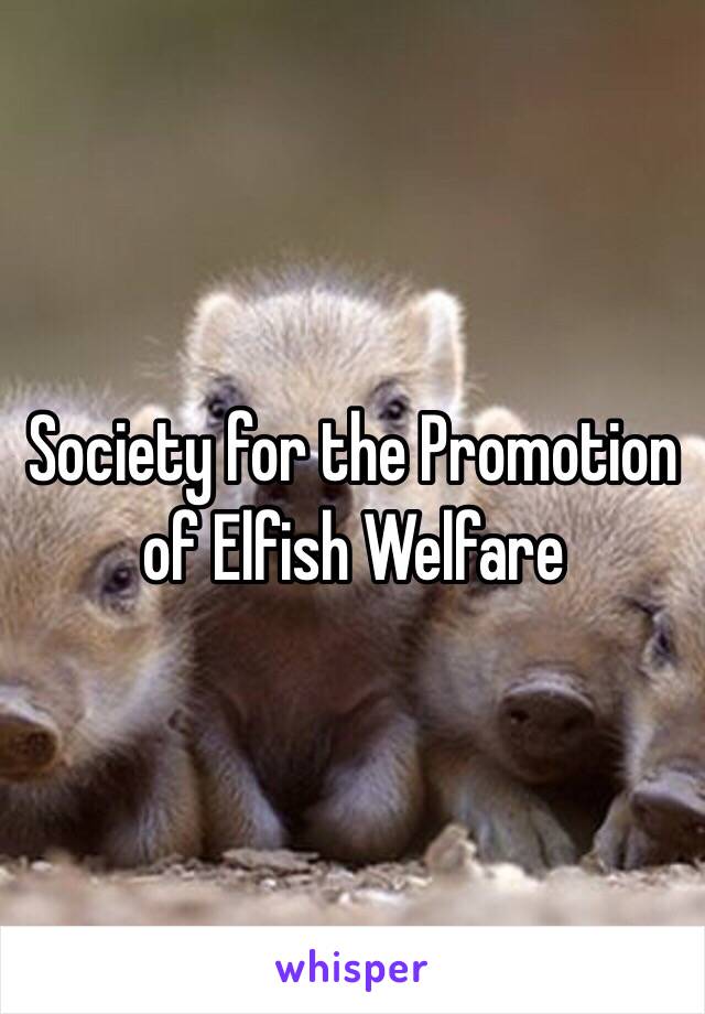 Society for the Promotion of Elfish Welfare