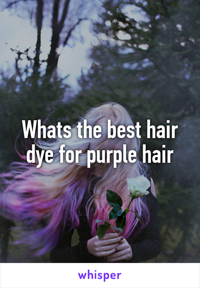 Whats the best hair dye for purple hair