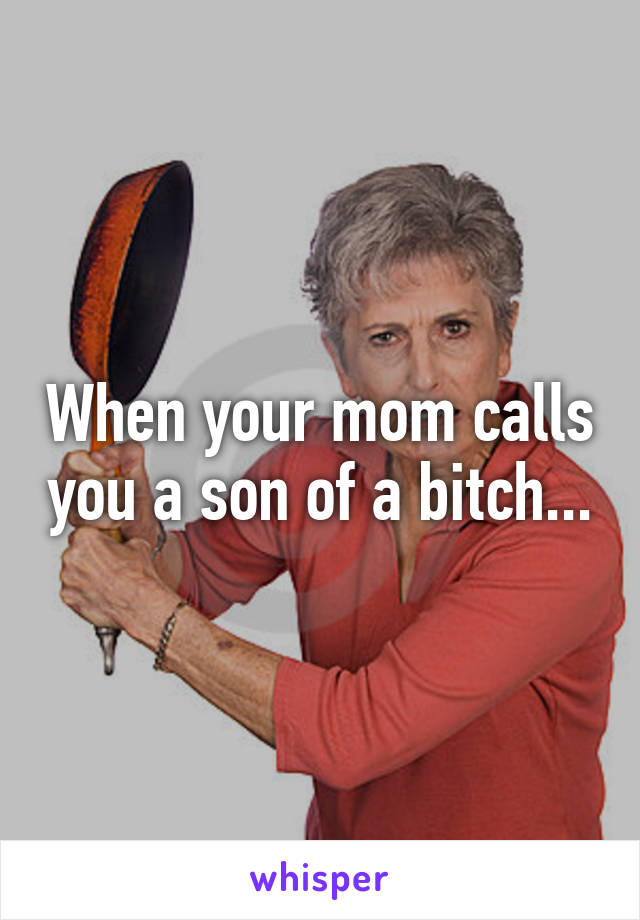 When your mom calls you a son of a bitch...