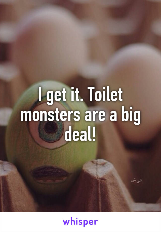I get it. Toilet monsters are a big deal!