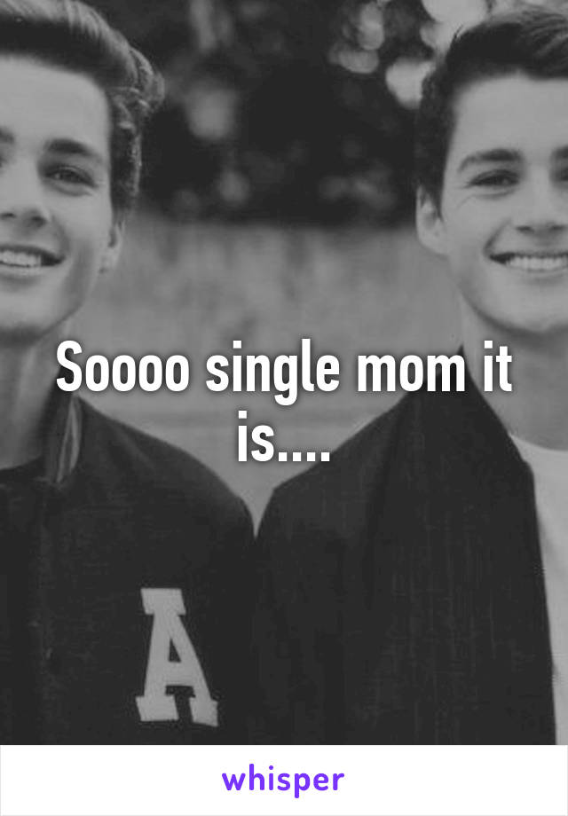 Soooo single mom it is....