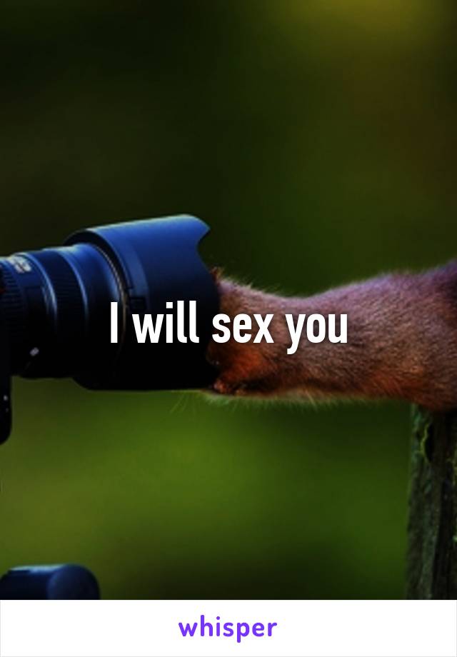 I will sex you