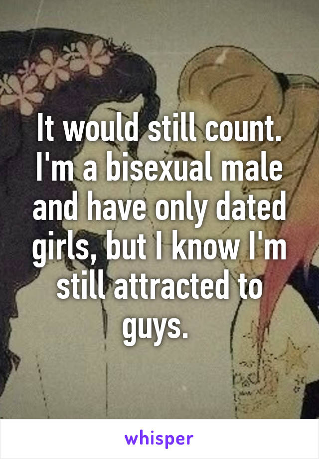 It would still count. I'm a bisexual male and have only dated girls, but I know I'm still attracted to guys. 