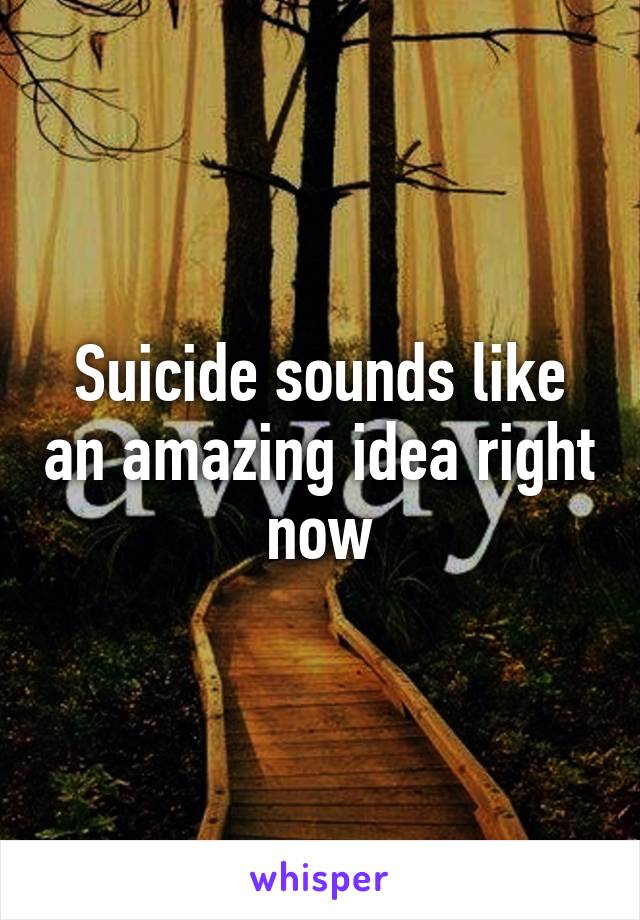 Suicide sounds like an amazing idea right now