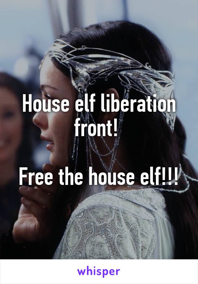 House elf liberation front! 

Free the house elf!!!