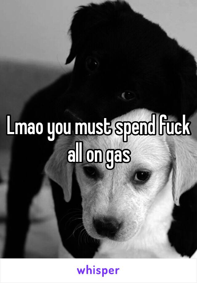 Lmao you must spend fuck all on gas