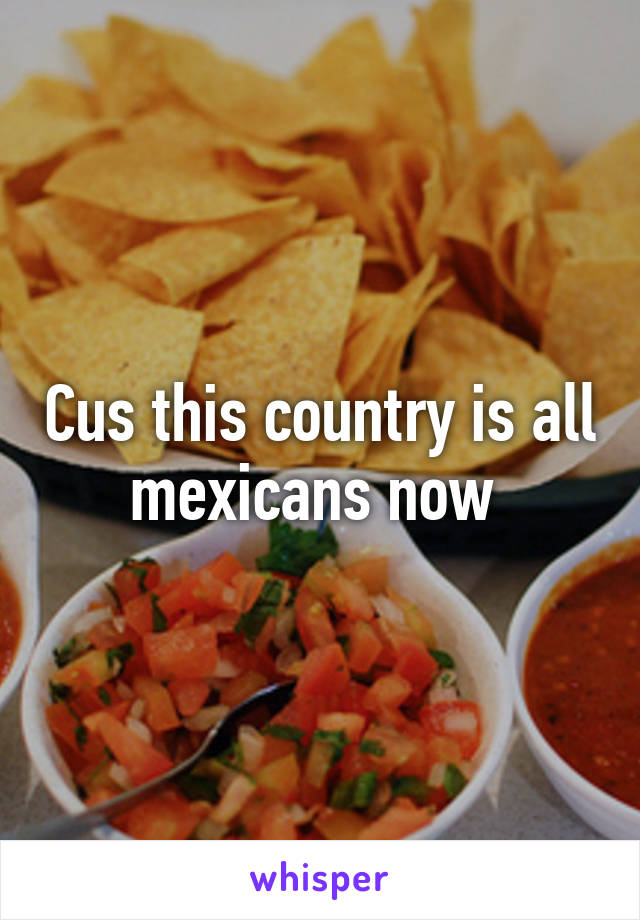 Cus this country is all mexicans now 