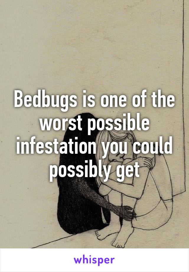 Bedbugs is one of the worst possible infestation you could possibly get