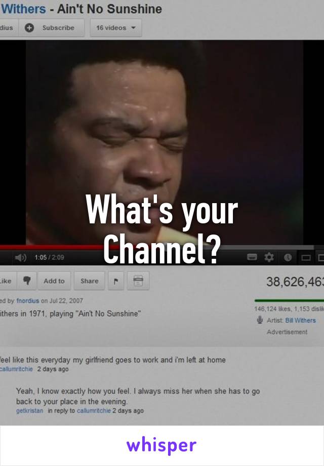 What's your
Channel?