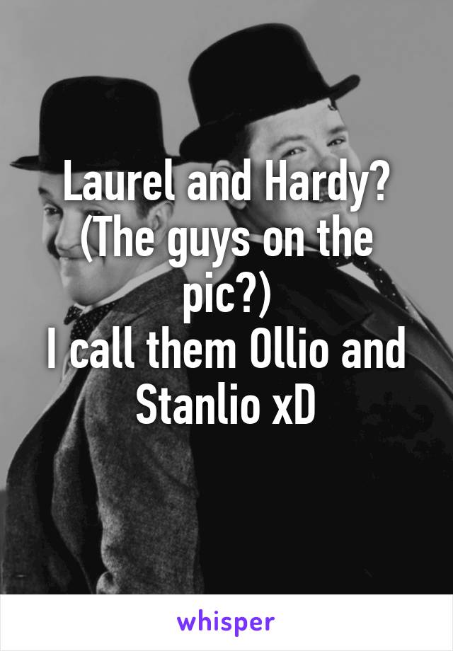 Laurel and Hardy?
(The guys on the pic?)
I call them Ollio and Stanlio xD
