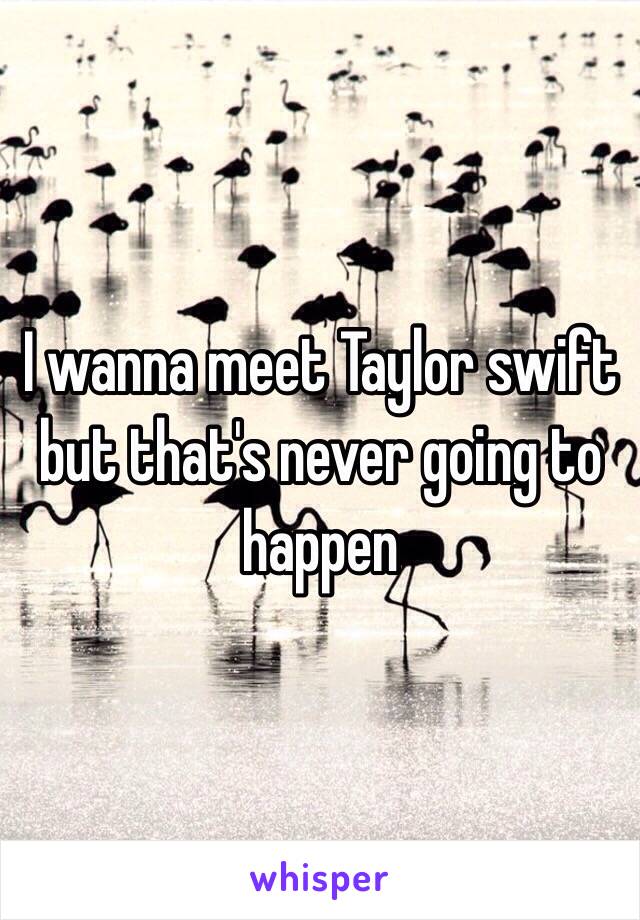 I wanna meet Taylor swift but that's never going to happen