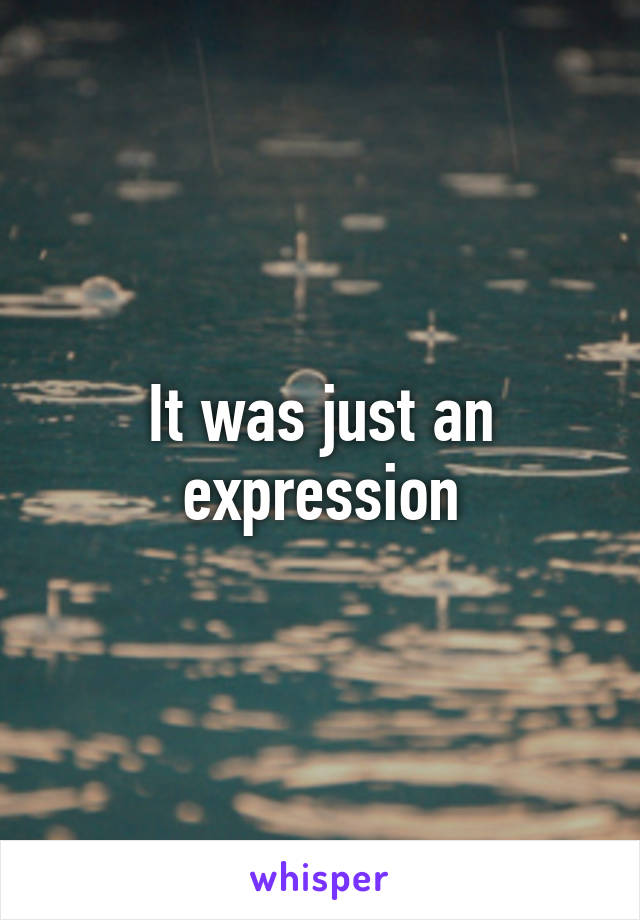 It was just an expression