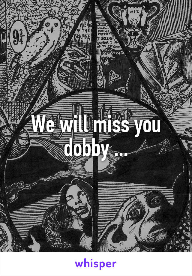 We will miss you dobby ...