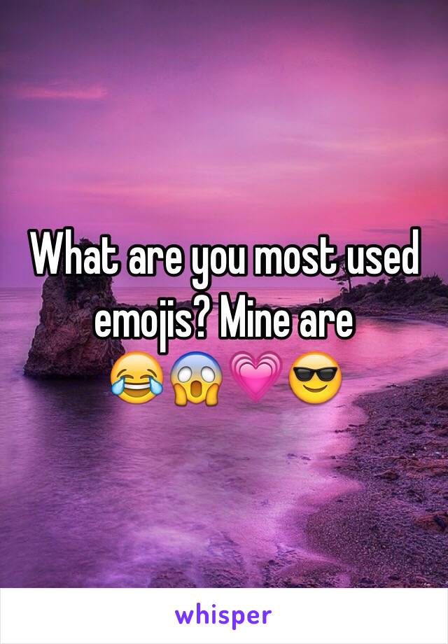 What are you most used emojis? Mine are
😂😱💗😎