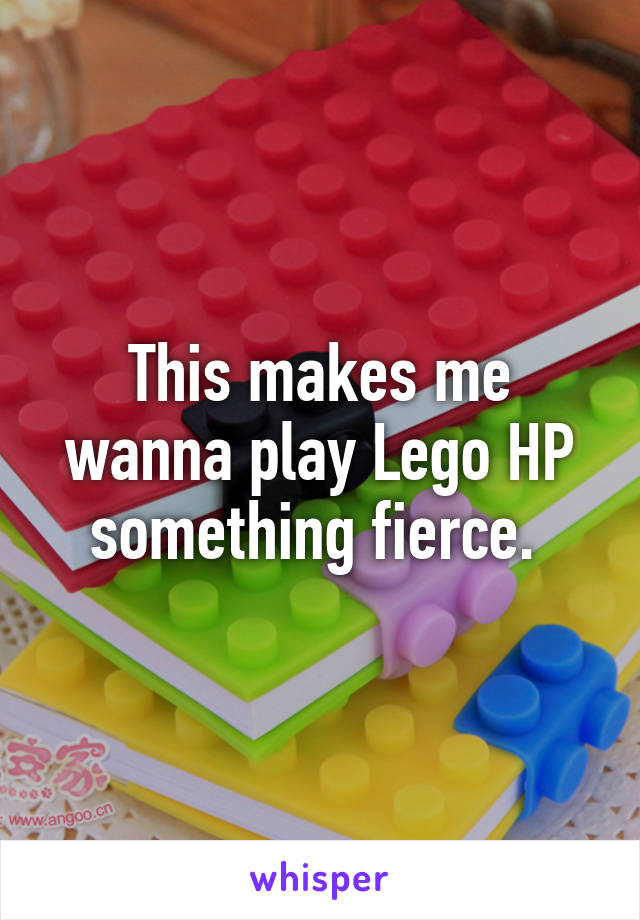 This makes me wanna play Lego HP something fierce. 