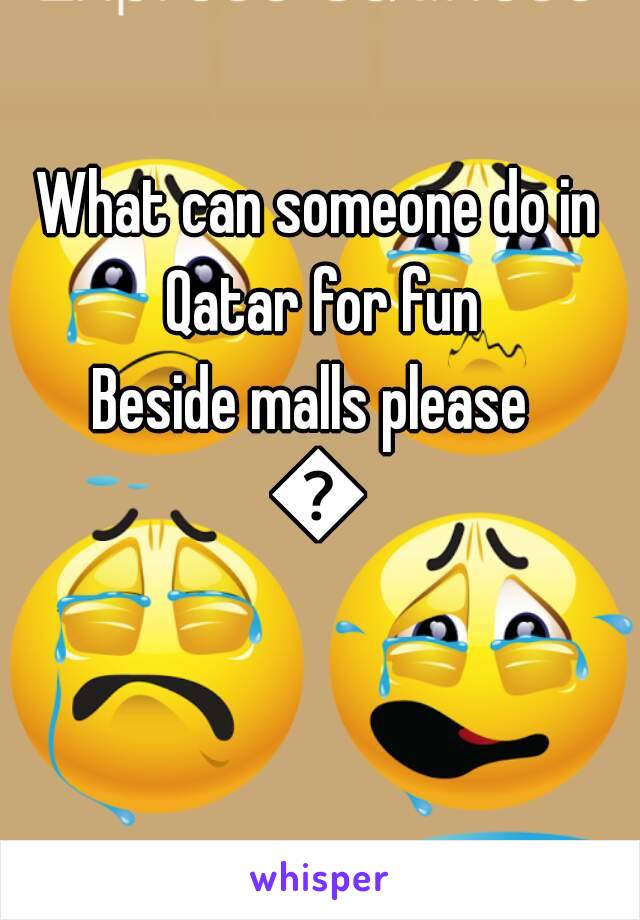 What can someone do in Qatar for fun
Beside malls please 
😥