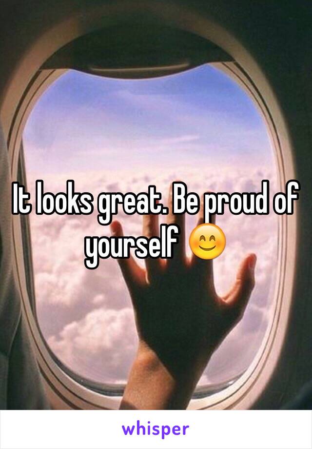 It looks great. Be proud of yourself 😊
