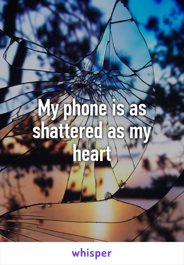 My phone is as shattered as my heart