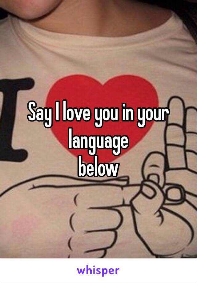 Say I love you in your language 
below 